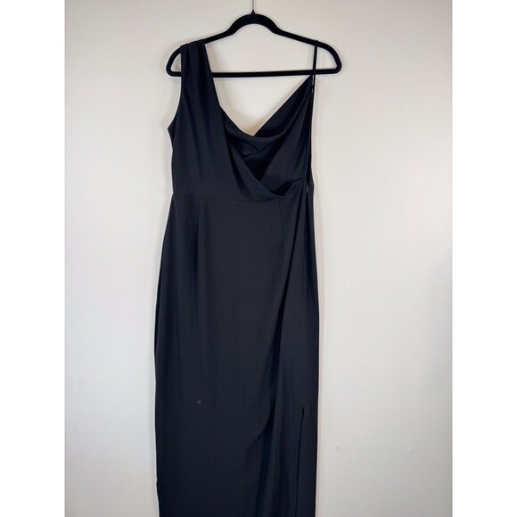 Amanda Uprichard Womens Dress Black Maxi One Shoulder A Line Party Evening Large - Picture 11 of 13